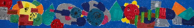 Jurjen de Haan | Nachtleven, olieverf op doek, 29,0 x 200,0 cm, gesigneerd r.o. en gedateerd 2003