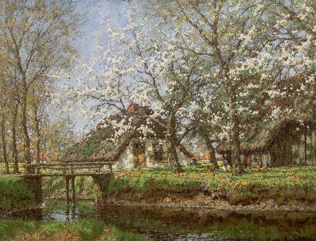 Gorter A.M.  | Lente aan de Vordense beek, olieverf op doek 78,0 x 102,0 cm, gesigneerd r.o.