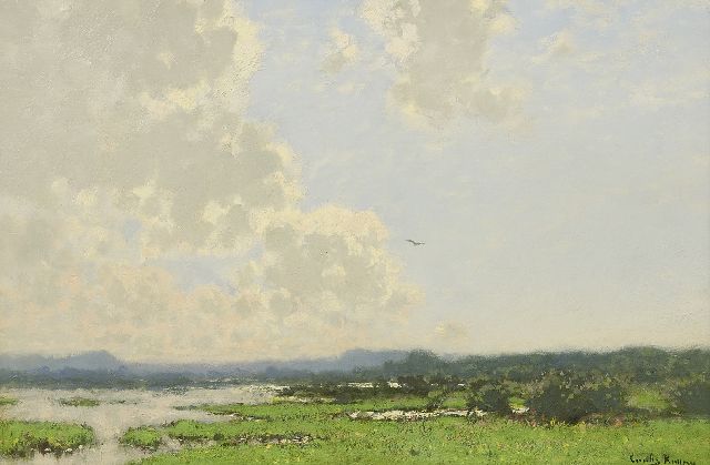 Cornelis Kuijpers | Breite Landschaft beim Rhein, Öl auf Leinwand, 38,0 x 58,5 cm, Unterzeichnet r.u. und ohne Rahmen