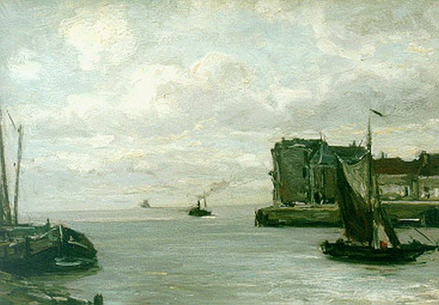Apol L.F.H.  | The harbour of Veere, Öl auf Leinwand 30,1 x 40,5 cm, signed l.l.