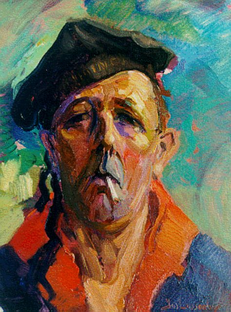 Jos Lussenburg | De matroos, olieverf op doek, 40,0 x 30,0 cm, gesigneerd r.o.