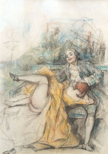 Poulton T.L.  | Société de secours mutuel / Wederzijdse ondersteuning, kleurpotlood op papier 21,5 x 18,0 cm