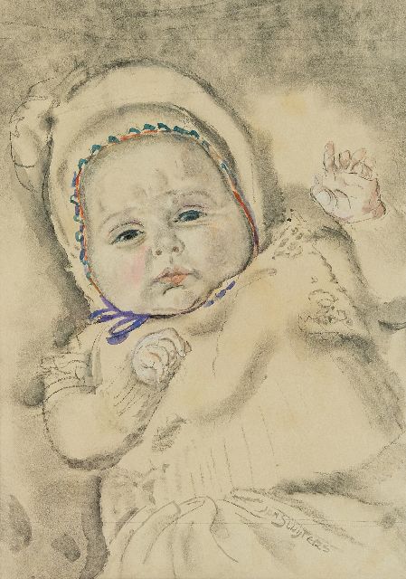 Sluijters J.C.B.  | Baby, Holzkohle und Aquarell auf Papier 37,0 x 27,2 cm, Unterzeichnet r.u.